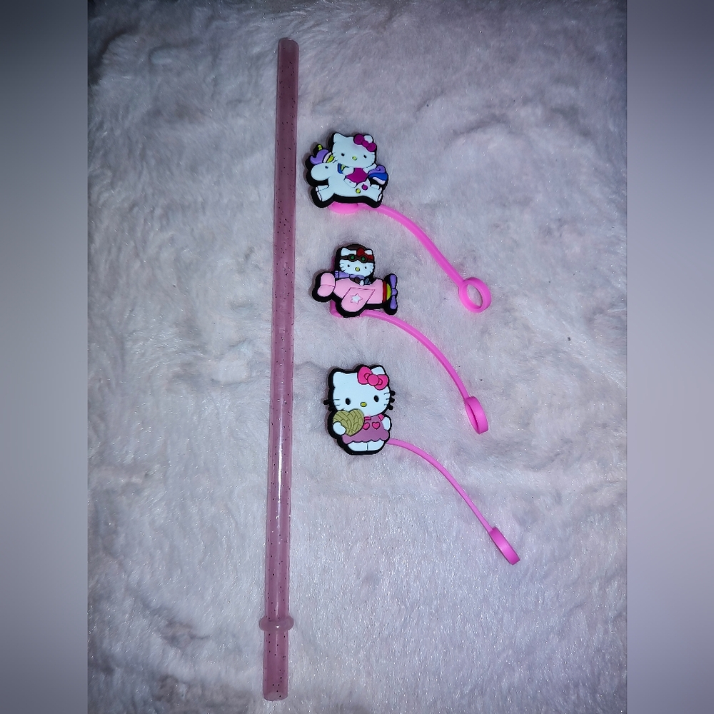 Hello kitty straw caps